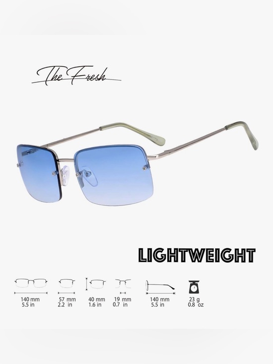 The Fresh Accessories - Women’s Blue Gradient Rimless Sunglasses